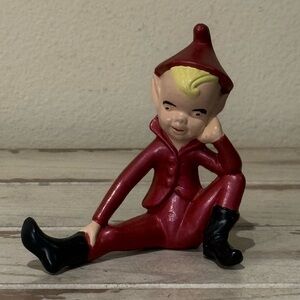 Vintage Red Elf Figurine